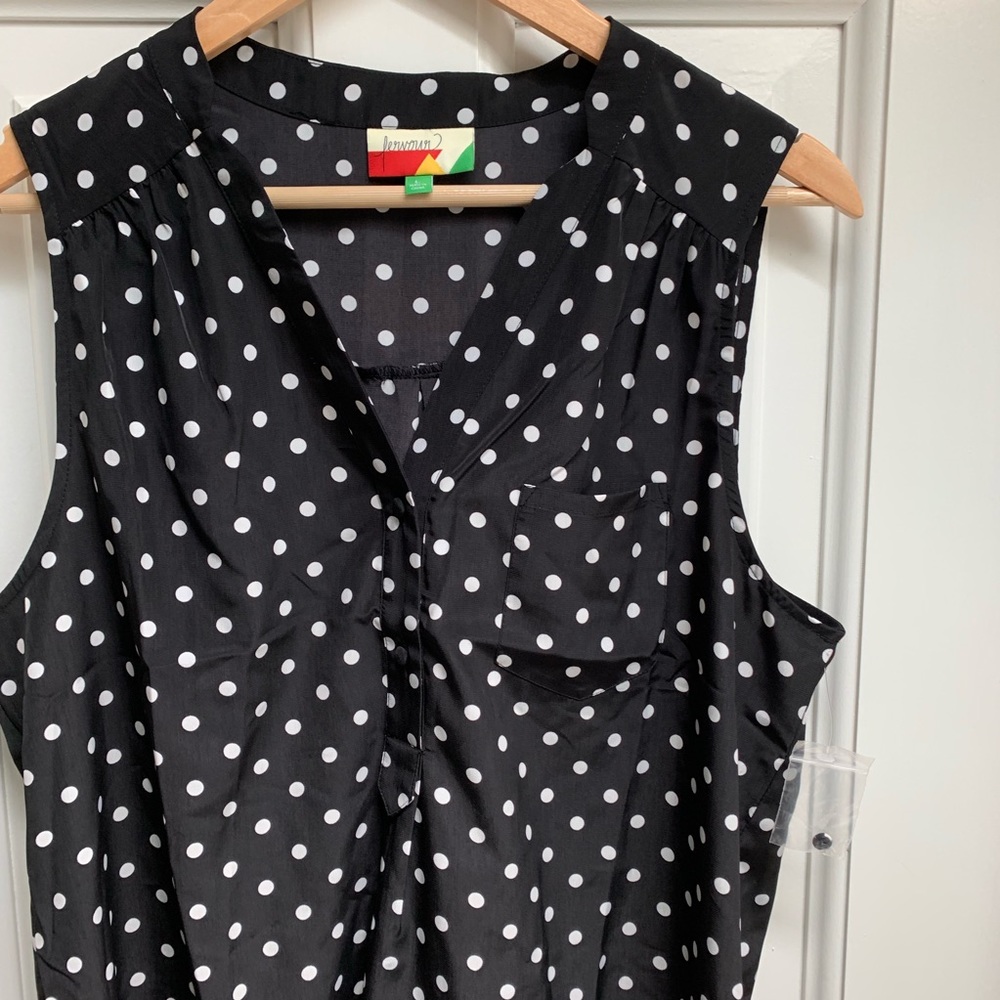 ModCloth Sleeveless Polk Dots Tunic Top - Picture 6 of 8